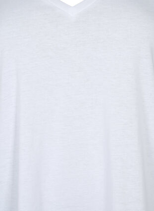 T-shirt à manches courtes avec col en V, Bright White, Packshot image number 2