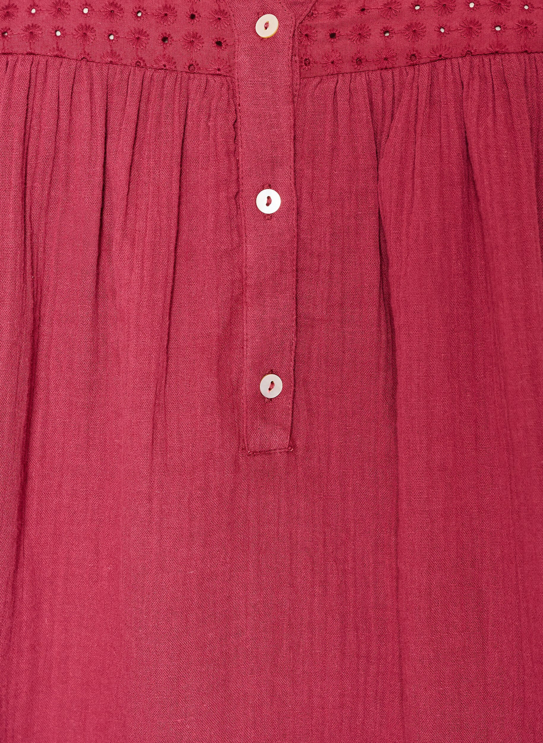 ZizziBlouse in katoenen mousseline met broderie anglaise, Rood, Packshot image number 2