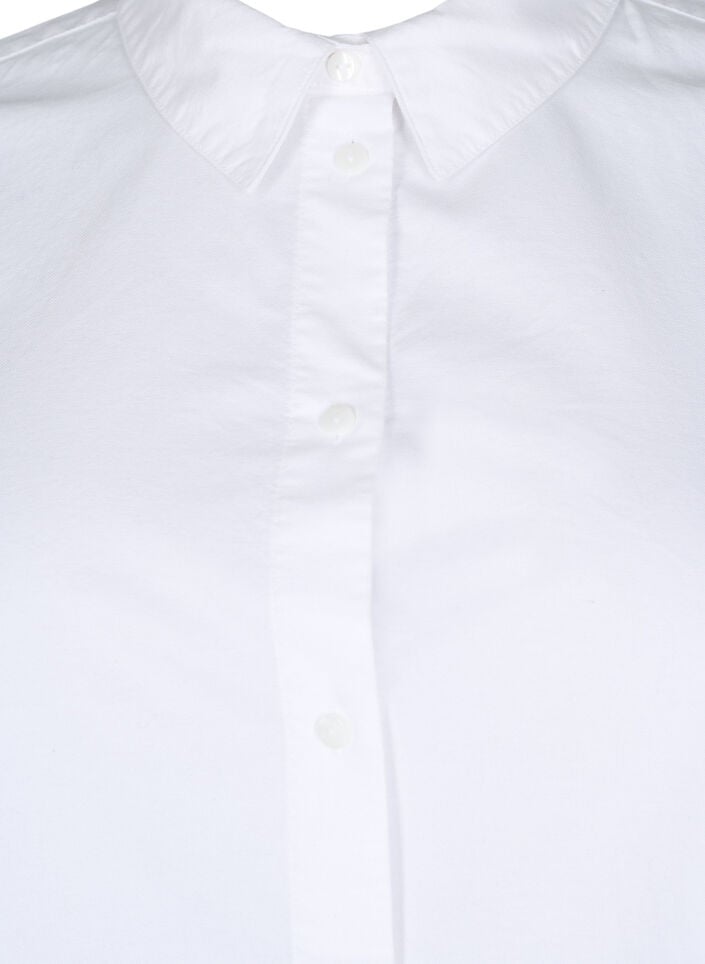 Chemise à manches longues en coton, Blanc, Packshot