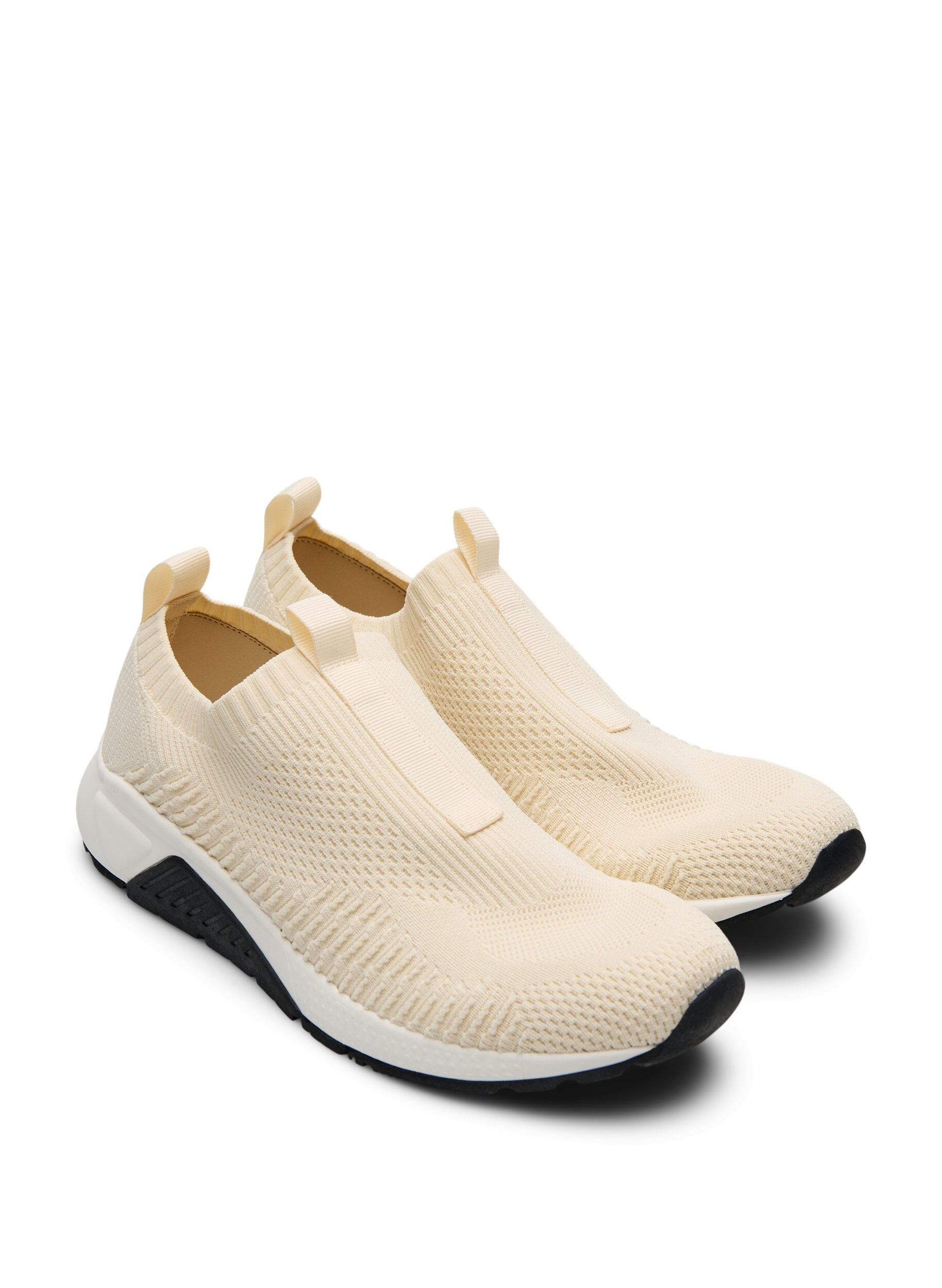ZizziSneakers van stretchy breimateriaal, Beige, Packshot image number 1