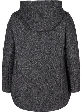 Veste courte chinée avec laine, Dark Grey Melange, Packshot image number 1