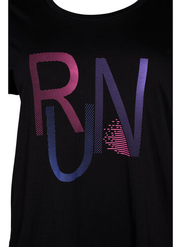 T-shirt de sport avec imprimé, Black w. stripe run, Packshot image number 2