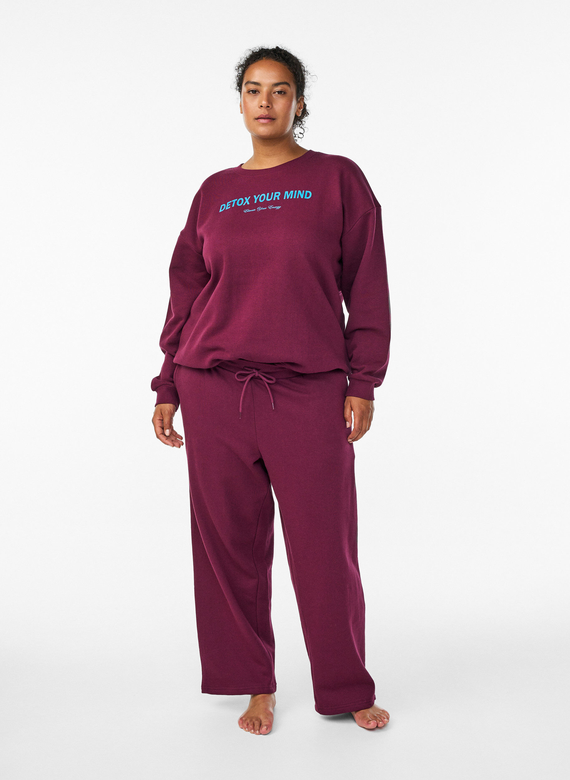 ZizziPantalon de jogging avec poches, Bordeaux fonc&eacute;, Model image number 0
