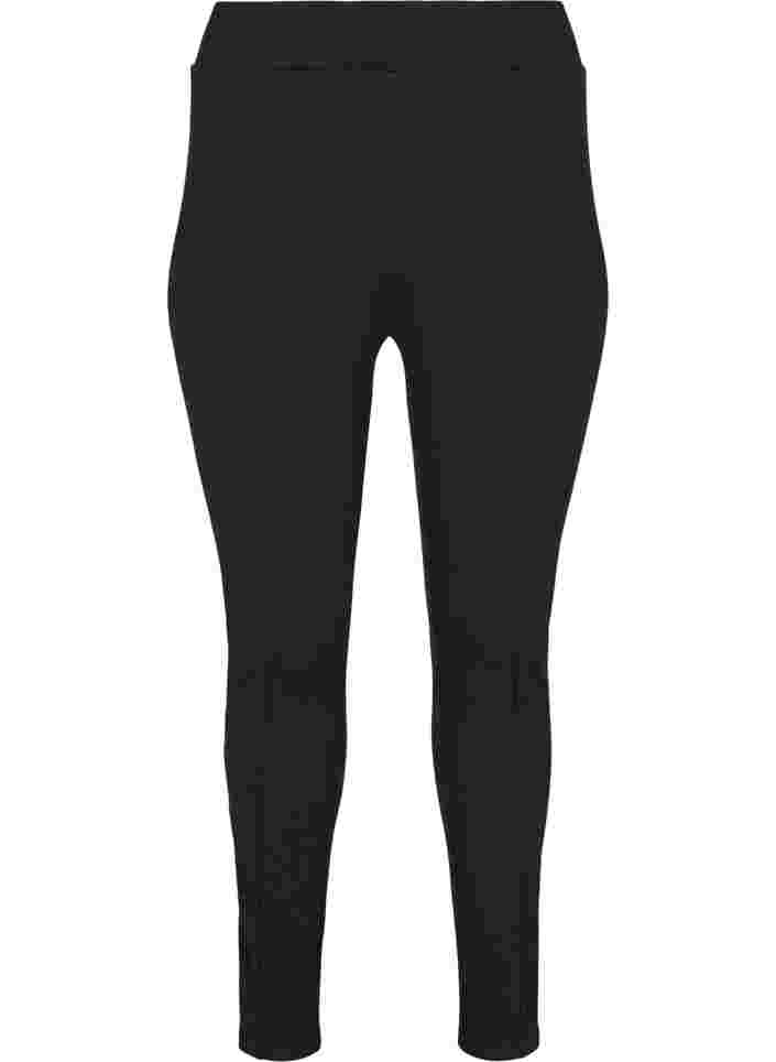 Legging met elastiek en rits, Black, Packshot image number 0