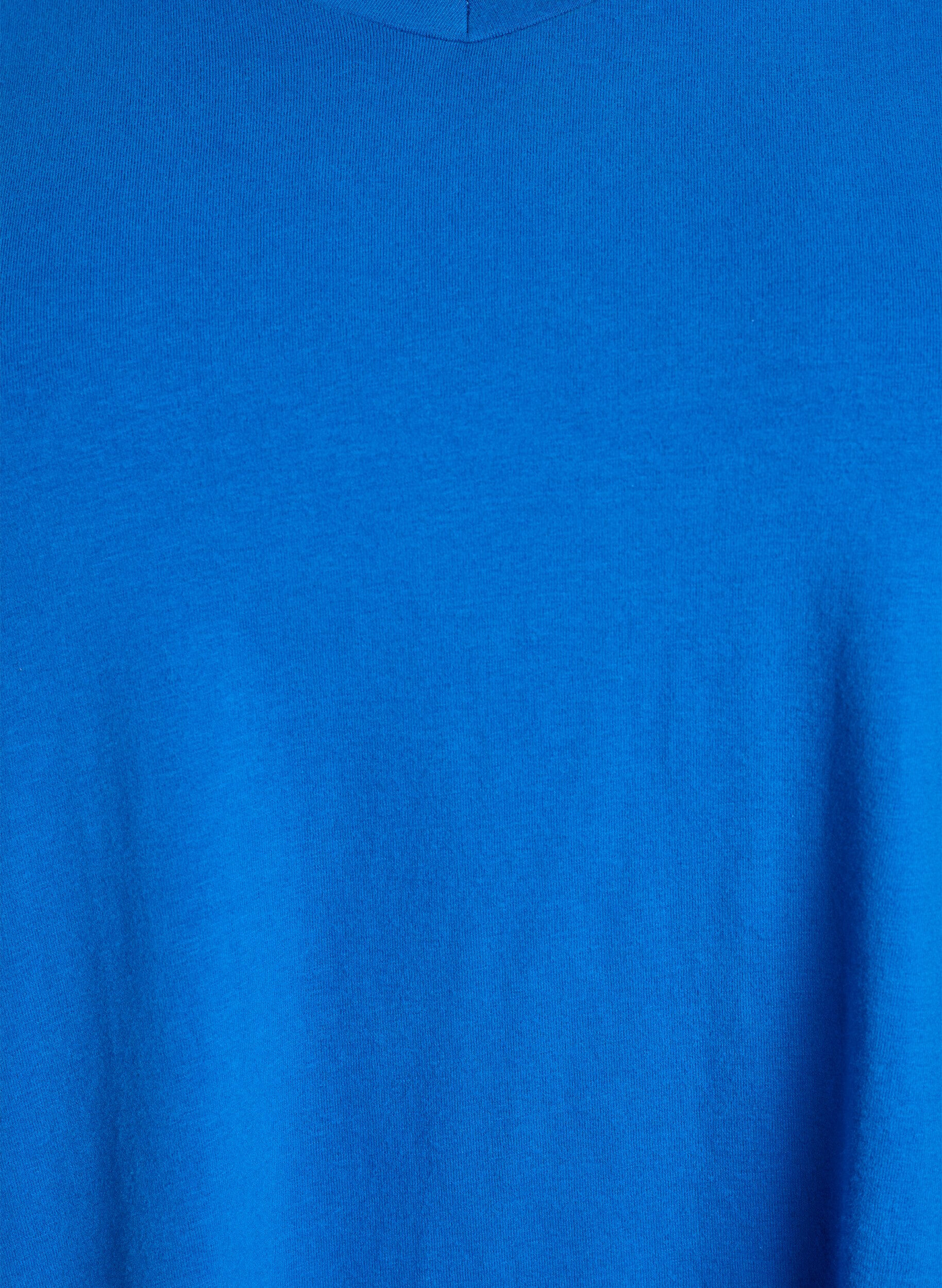 ZizziT-shirt en coton uni basique, Bleu, Packshot image number 2