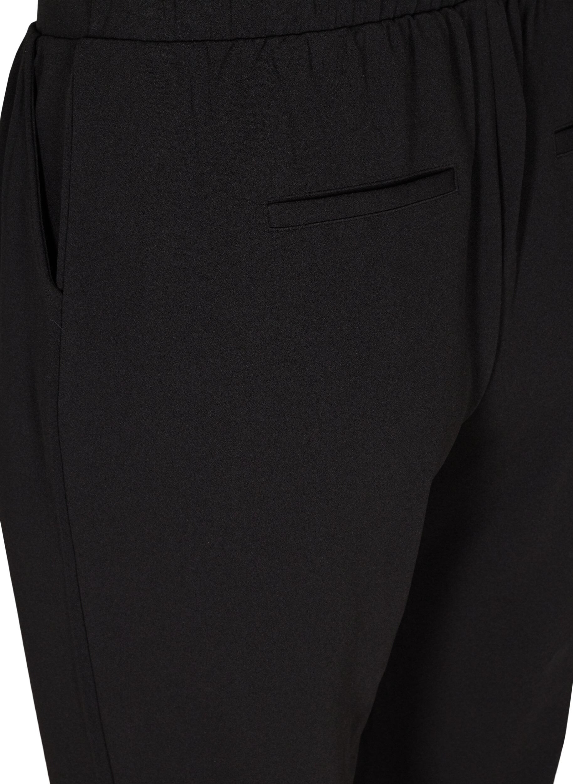 Zizzi Pantalon ample avec poches, Black, Packshot image number 3