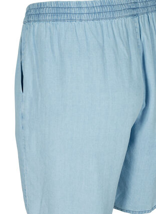Short ample avec cordon de serrage et poches, Light blue denim, Packshot image number 3