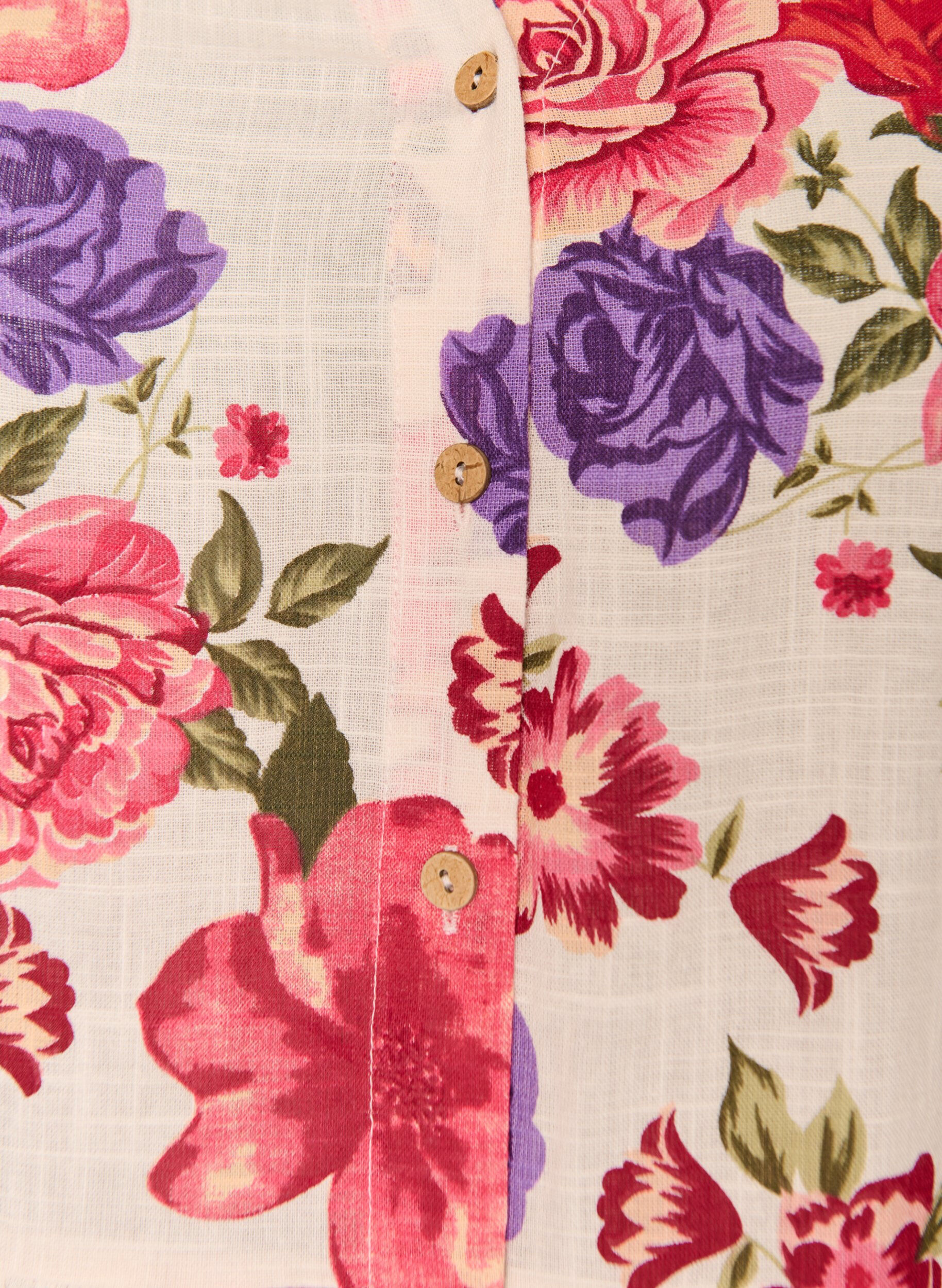 ZizziRobe midi en coton avec imprim&eacute; floral, Rouge, Packshot image number 2
