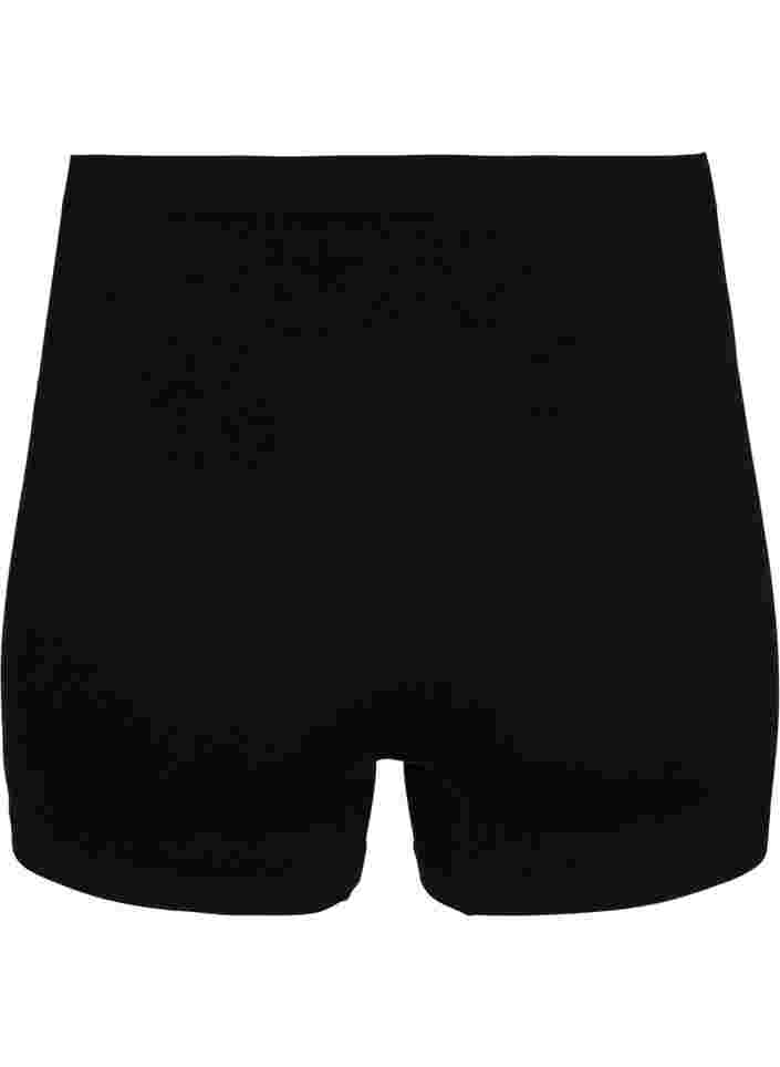 Naadloze korte broek met normale taille, Black, Packshot image number 1