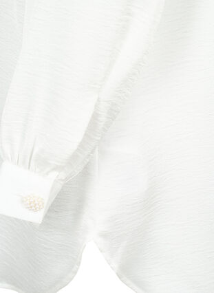 Chemise longue avec boutons en perles, Bright White, Packshot image number 3