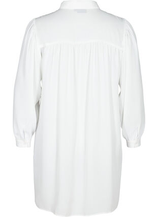 Lange blouse met lichte pofmouwen, Bright White, Packshot image number 1