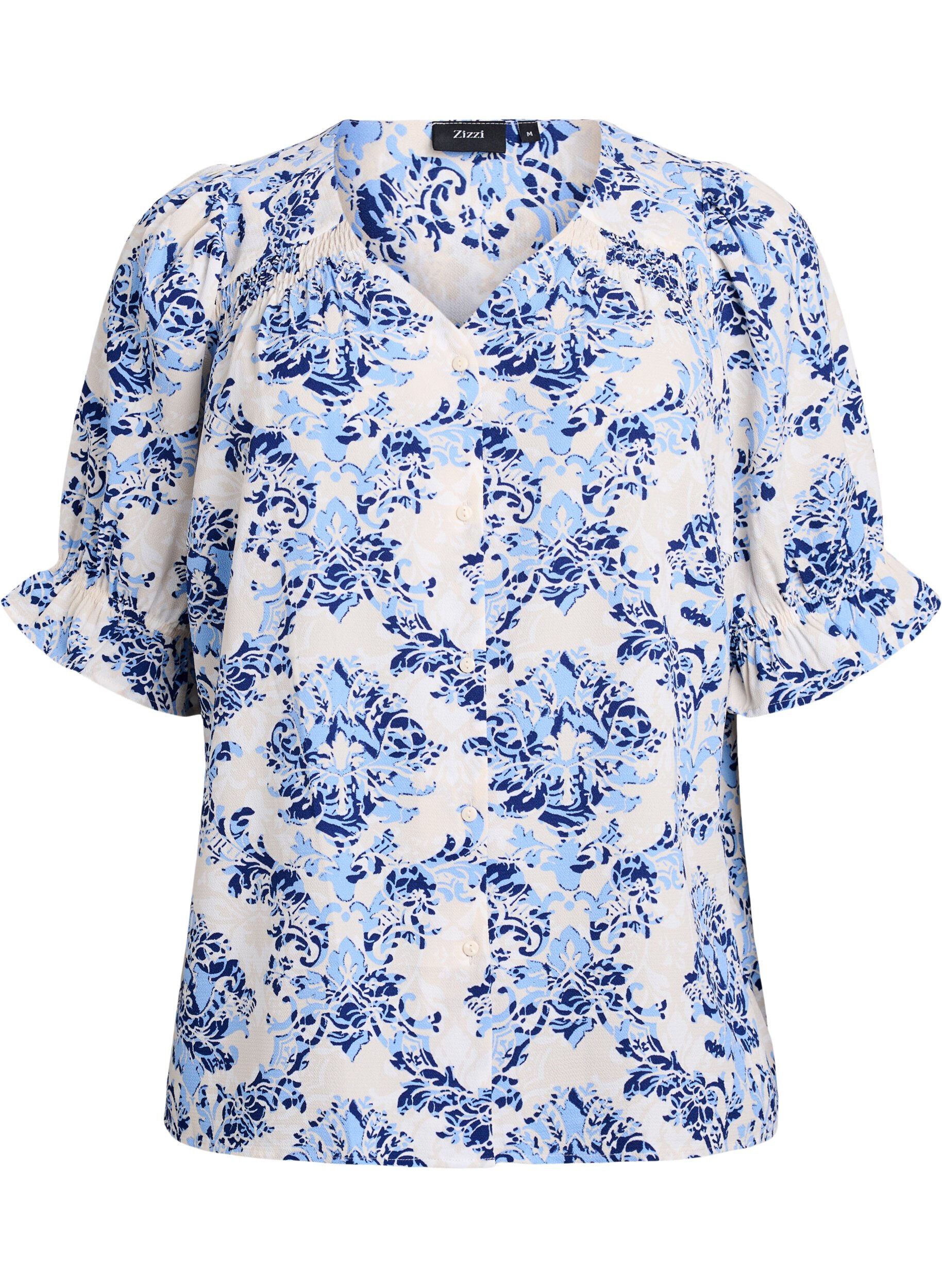 ZizziShirtblouse met 1/2 mouwen, Beige, Packshot image number 0