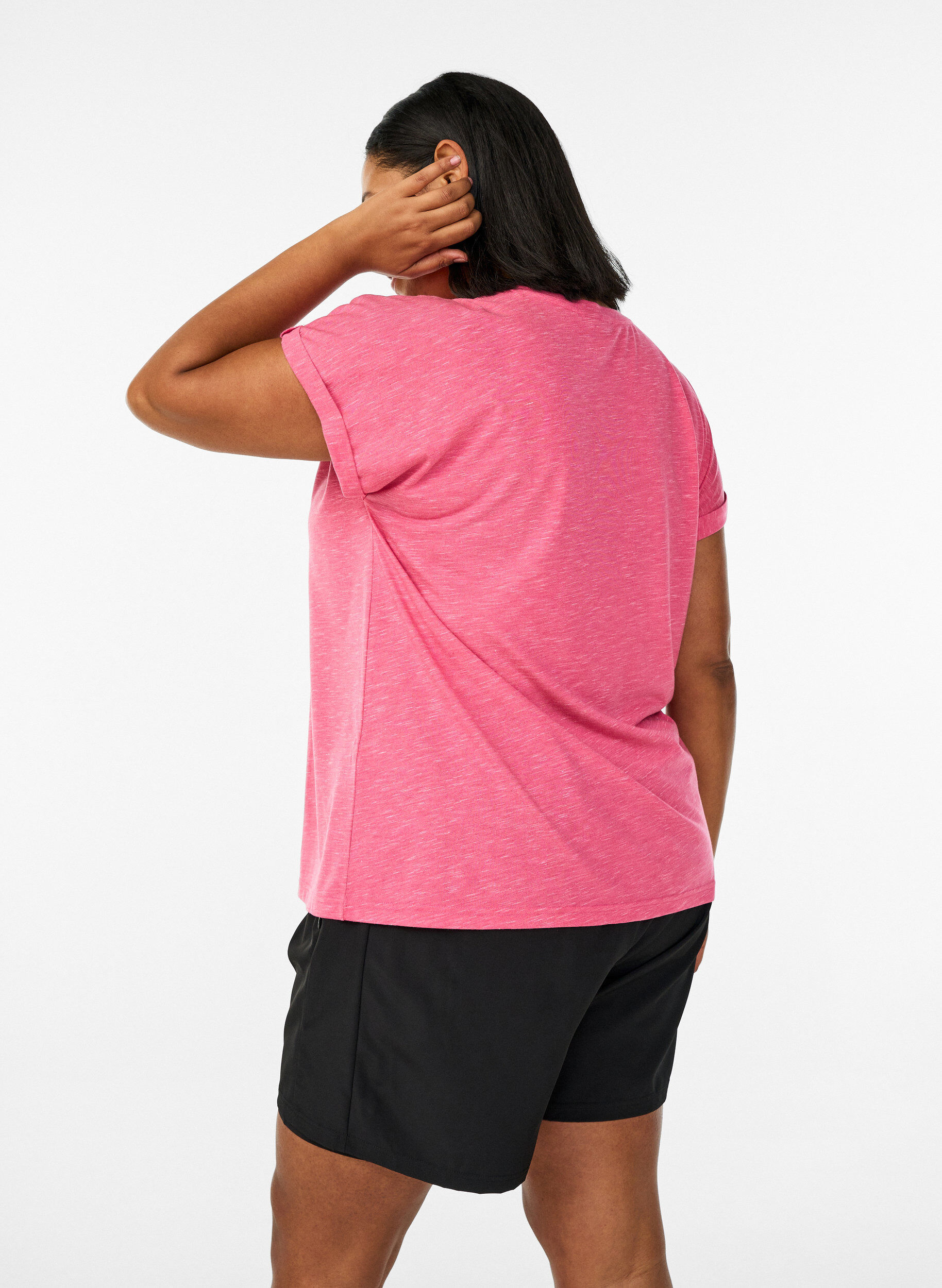 ZizziLosse workout T-shirt met korte mouwen, Roze, Model image number 2