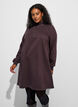 Sweatshirtjurk met hoge ribkraag en rits, Bruin, Model image number 0