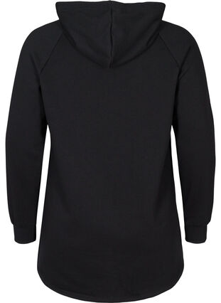 Sweatshirt met zak en capuchon, Black, Packshot image number 1