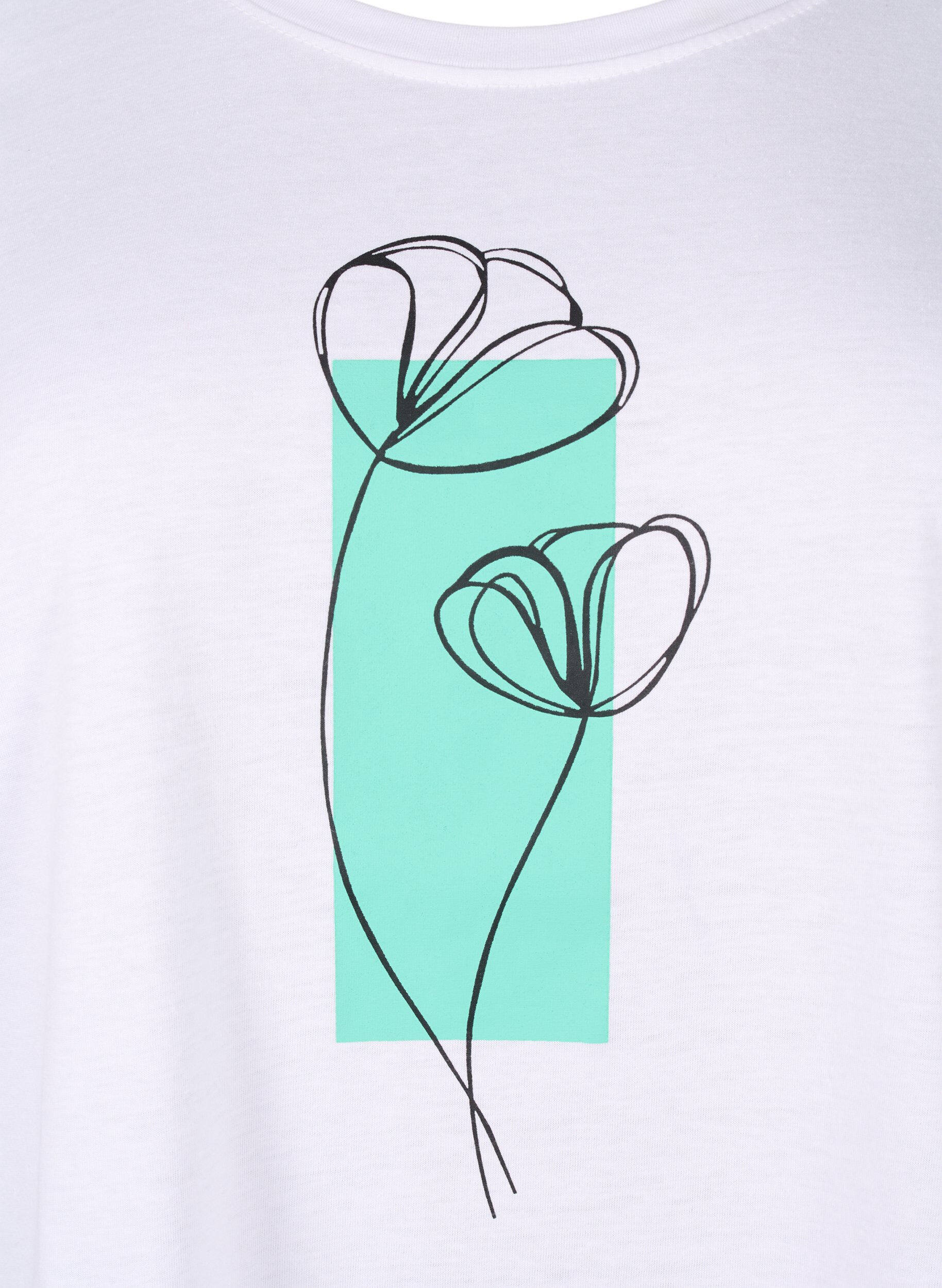 Zizzi FLASH - T-shirt avec motif, Bright White Flower, Packshot image number 2