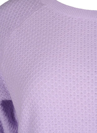 Trui van biologisch katoen met textuurpatroon, Lavender, Packshot image number 2