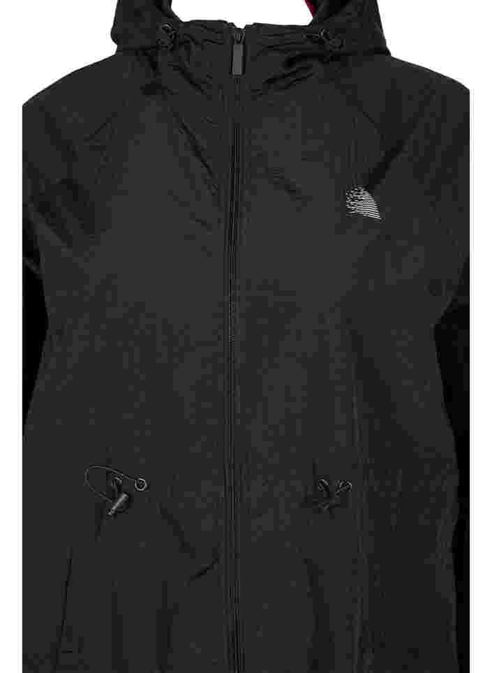Lang sportjack met verstelbare taille, Black, Packshot image number 2