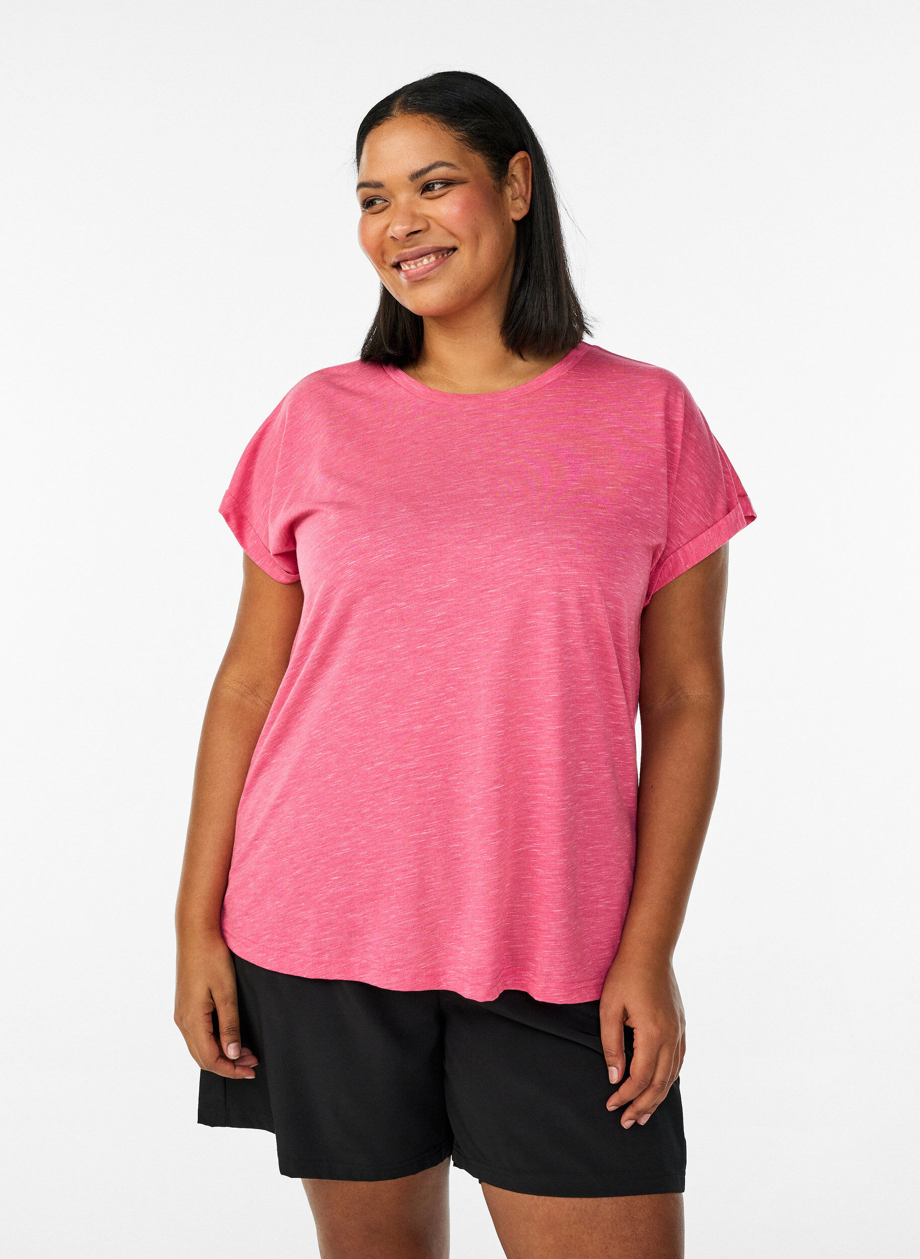 ZizziLosse workout T-shirt met korte mouwen, Roze, Model image number 0
