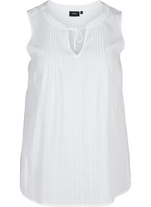 Mouwloze top met striksluiting, Bright White, Packshot image number 0