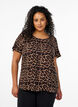 FLASH - Viscose blouse met korte mouwen en print, Bruin, Model image number 0