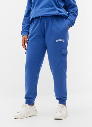 Pantalon de survêtement avec poches, Dazzling Blue, Model image number 2