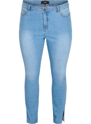 Amy jeans met hoge taille en split, Light blue, Packshot image number 0