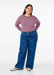 Gestreepte blouse met lange mouwen, Roze, Model image number 1