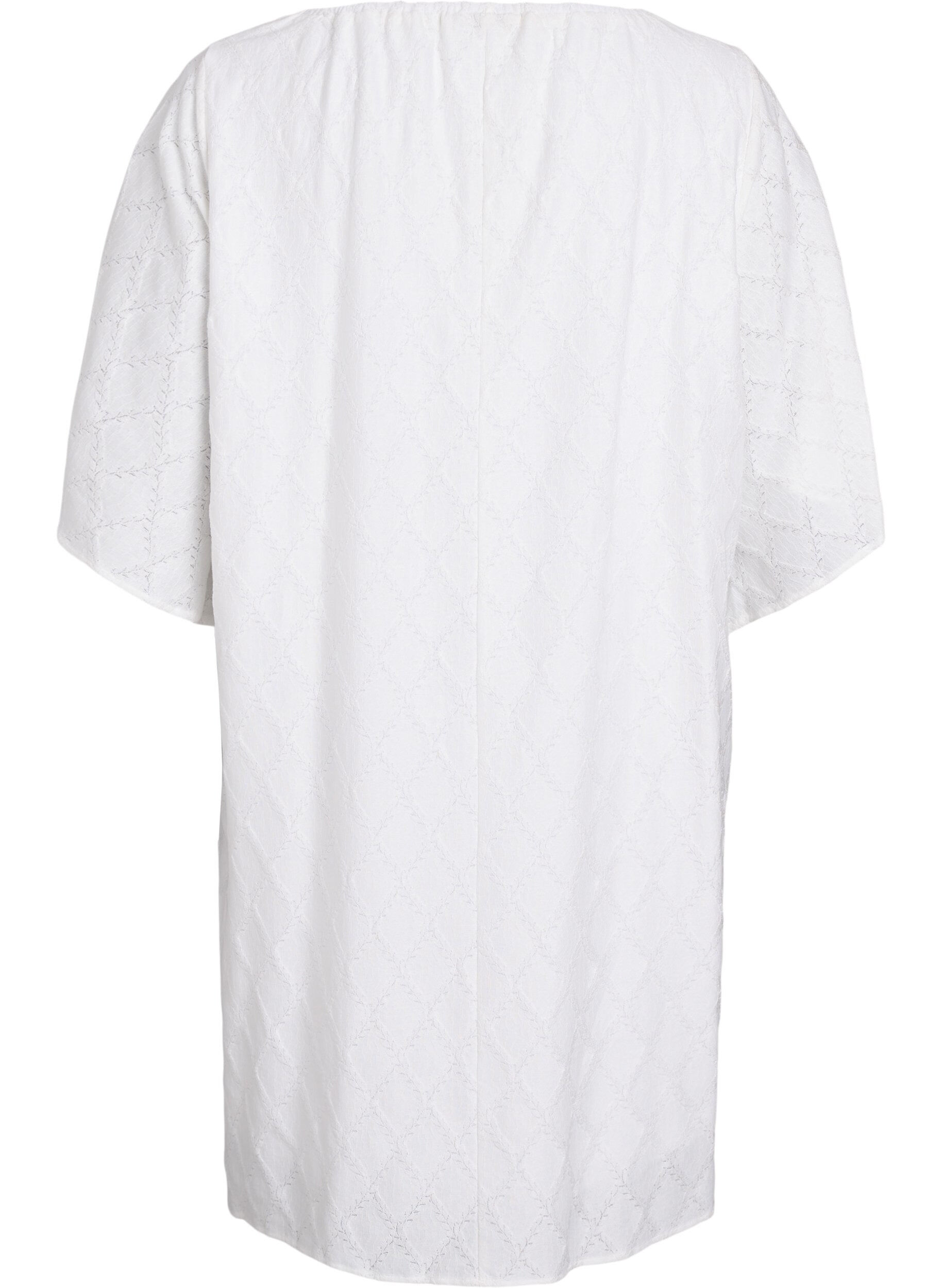 ZizziKnie-lange feestjurk met wijde mouwen, Wit, Packshot image number 1