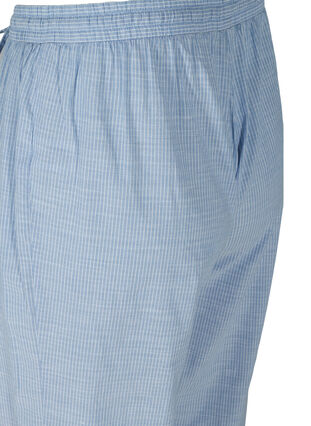 Pantalon de nuit ample à rayures et en coton, White/Blue Stripe, Packshot image number 3
