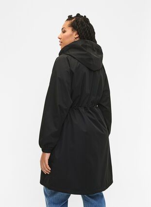 Manteau fonctionnel avec poches et capuche, Black, Model image number 1