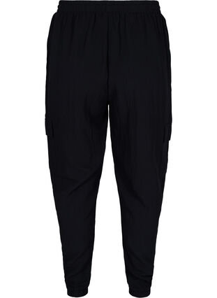 Pantalon ample en viscose avec de grandes poches, Black, Packshot image number 1