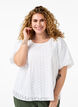 Blouse met pofmouwen en kant patroon, Wit, Model image number 0