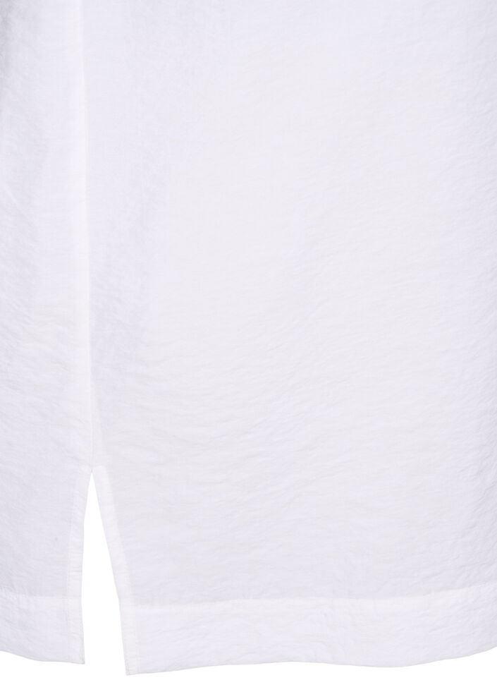 Lang shirt van viscose met korte mouwen, Bright White, Packshot image number 3