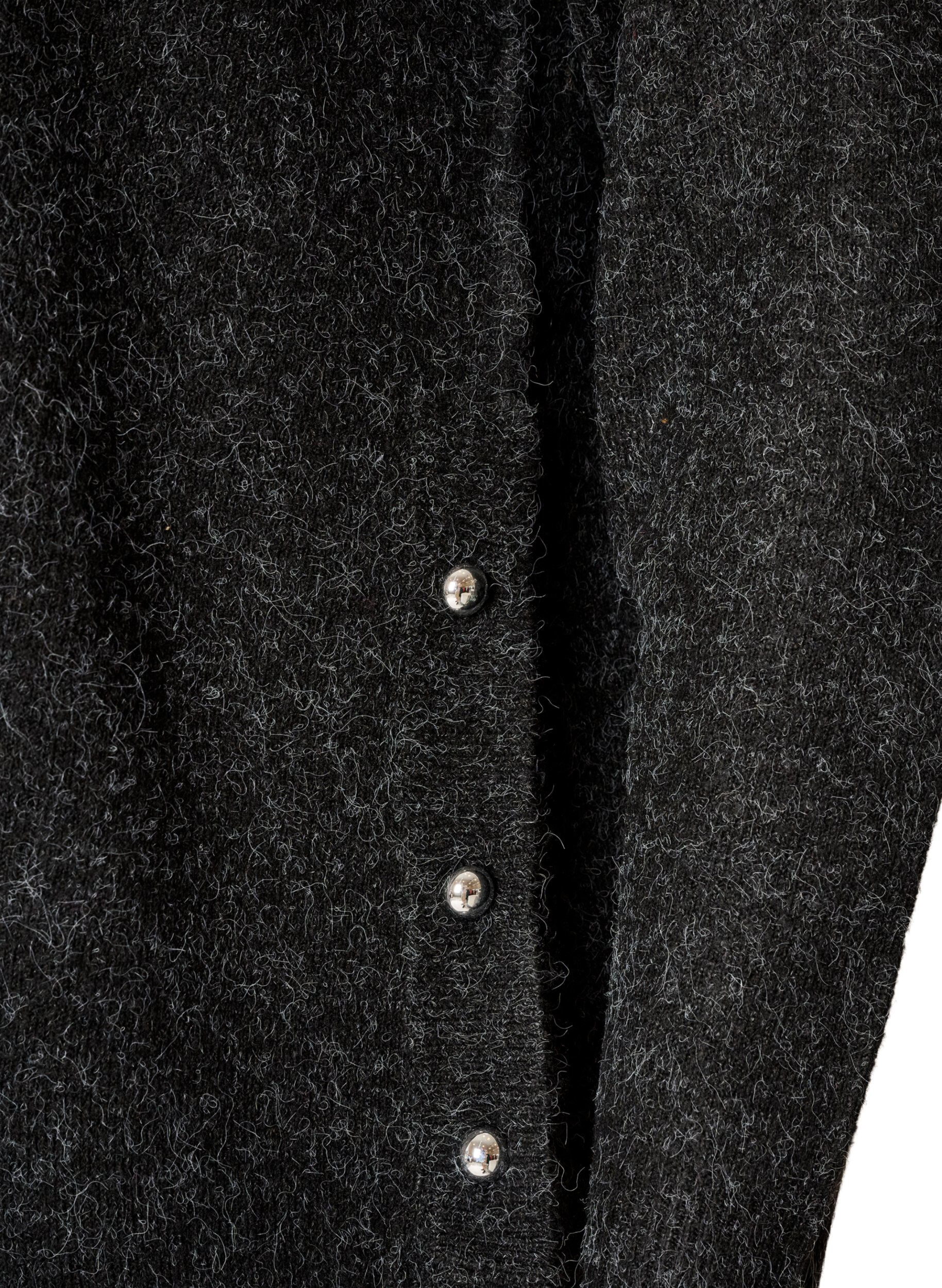 ZizziBlouse longue en maille avec boutons boule, Gris anthracite, Packshot image number 3