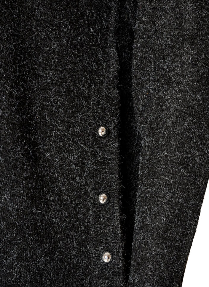 Blouse longue en maille avec boutons boule, Gris anthracite, Packshot image number 3