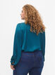 Satijnen overhemd blouse met ruches, Shaded Spruce, Model image number 1