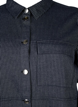 Katoenen overhemd met krijtstreep, Dark Blue Stripe, Packshot image number 2