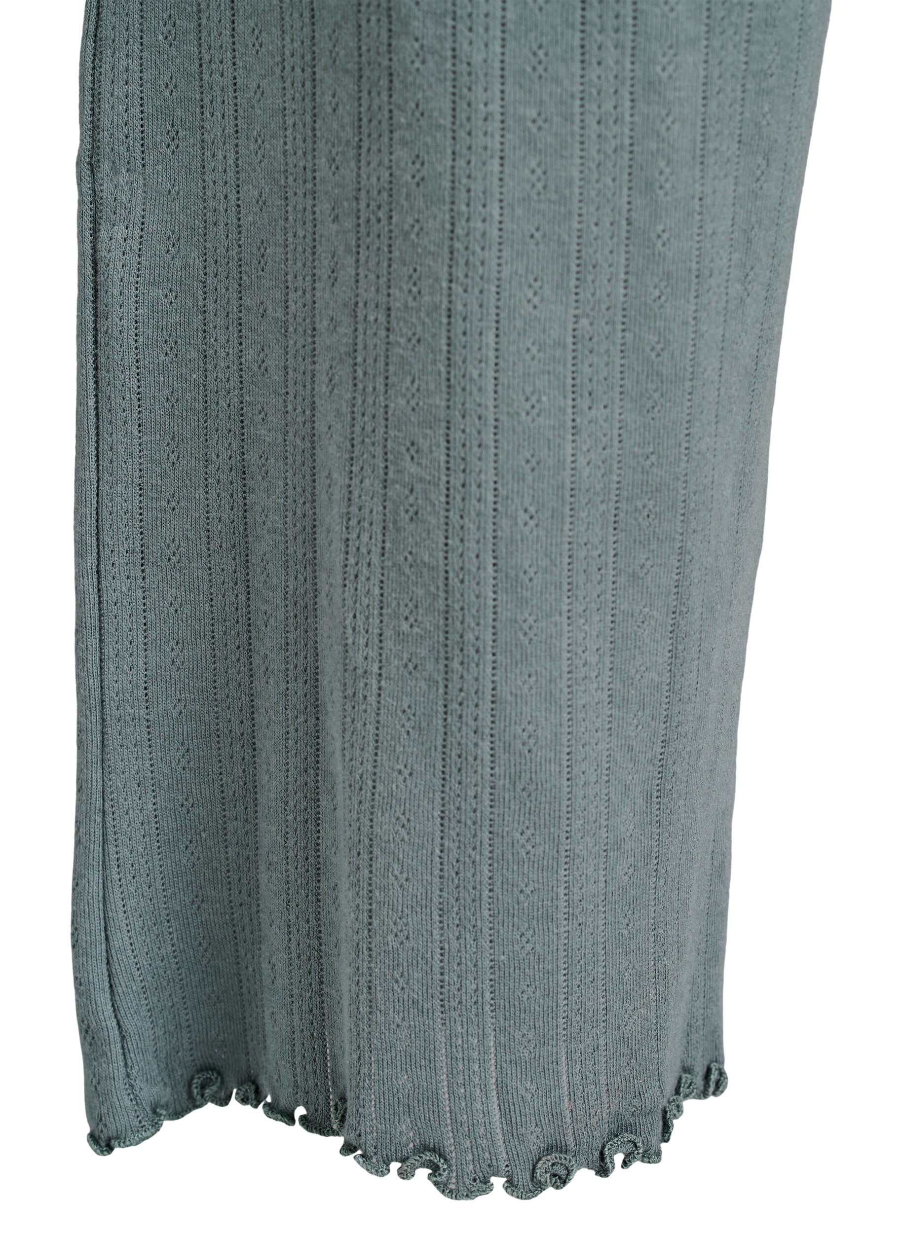 Zizzi Pantalon de nuit en coton, Vert fonc&eacute;, Packshot image number 3