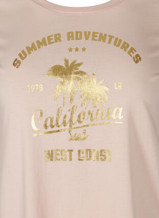 T-shirt en coton à manches courtes avec imprimé, Rose Smoke CALIFORN, Packshot image number 2