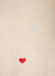 Gebreide blouse met hartjes en 3/4 mouwen, Beige, Packshot image number 2