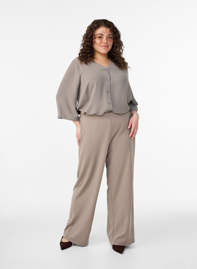 FLASH - Pantalon ample, Beige, Model image number 0