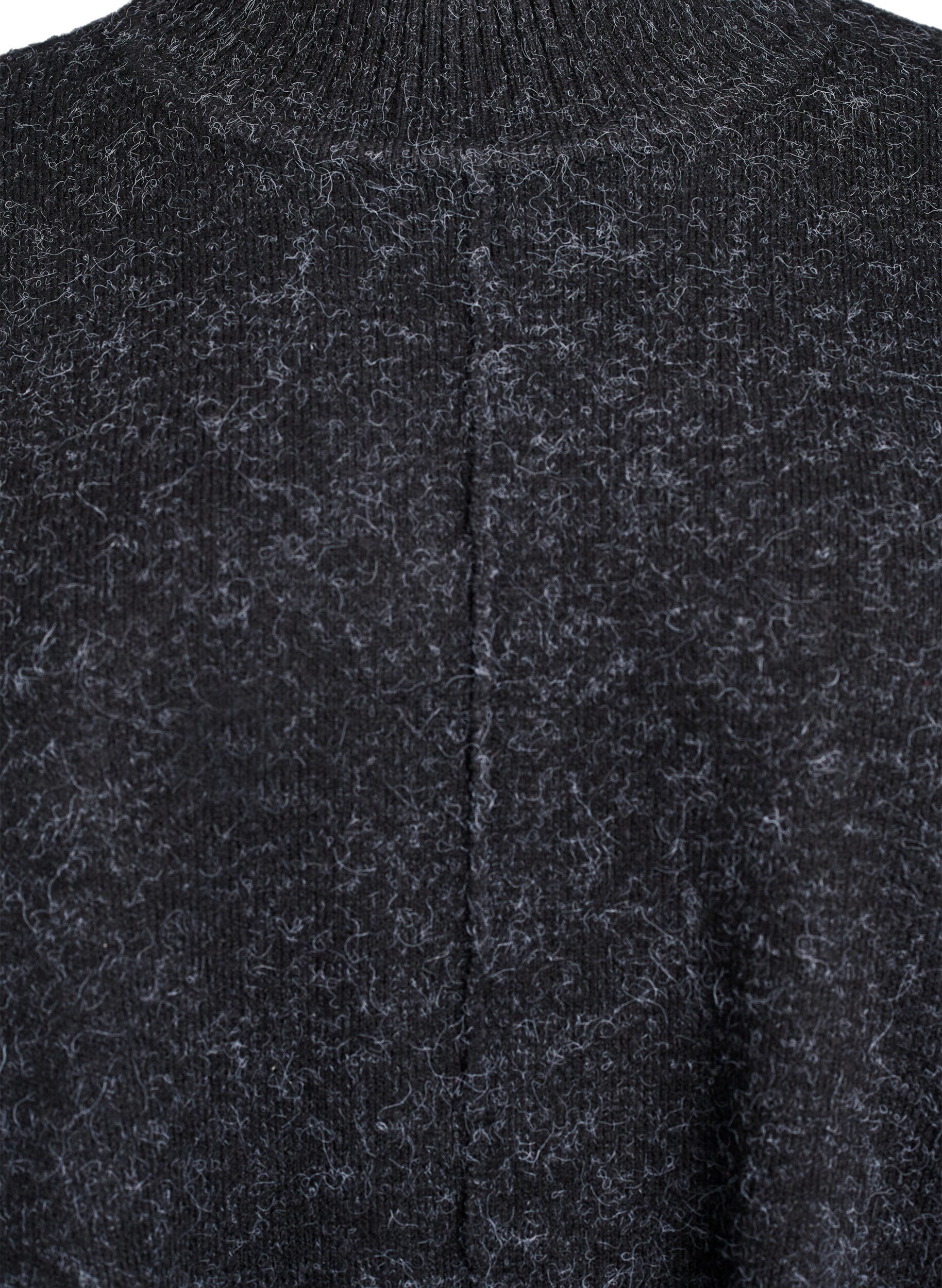 ZizziPoncho met geribde details en een ronde hals, Grijs, Packshot image number 2