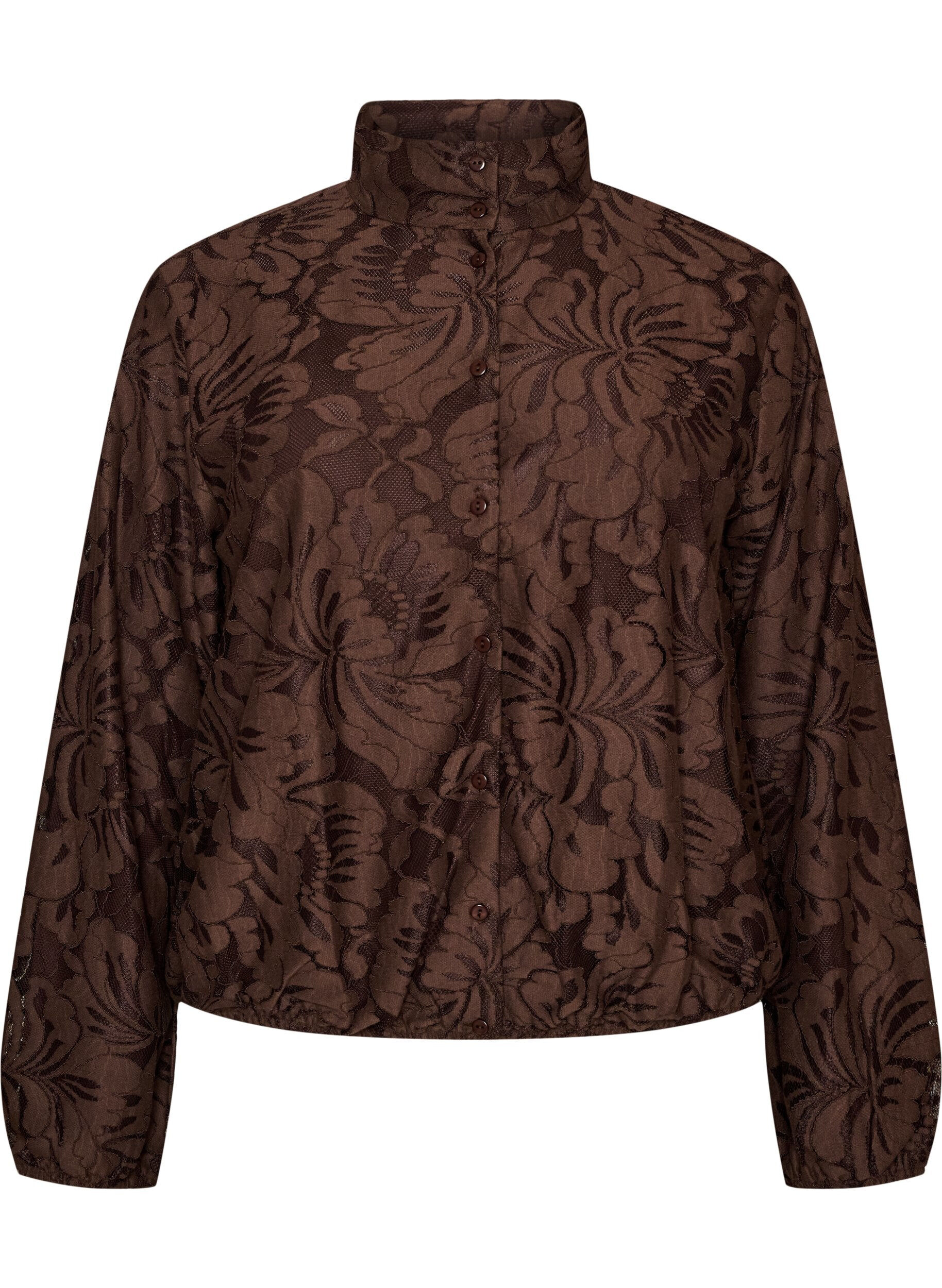 ZizziBomber en jacquard floral, Marron, Packshot image number 0