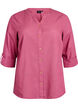 Katoenen blouse met een V-hals, Rood, Packshot image number 0