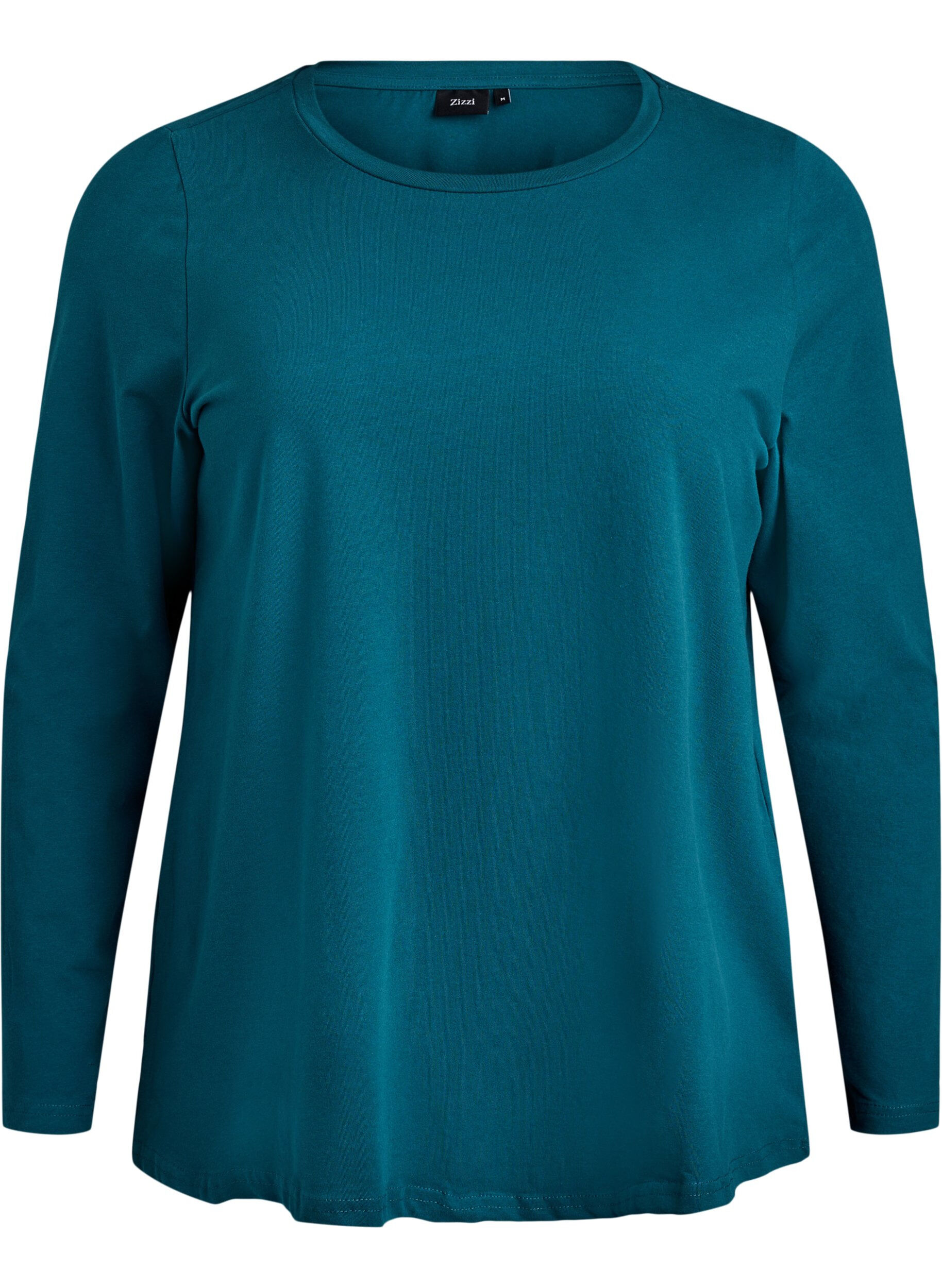 ZizziBasic jersey top met lange mouwen, Groen, Packshot image number 0