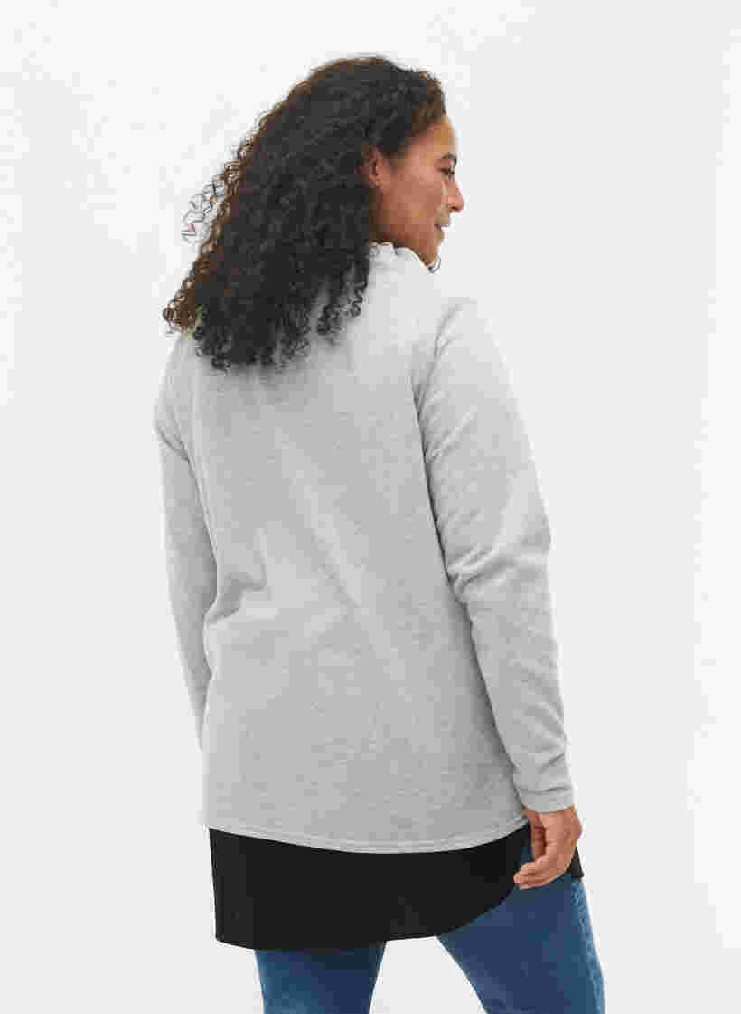 Sweatshirt met hoge kraag, Light Grey Melange, Model image number 1
