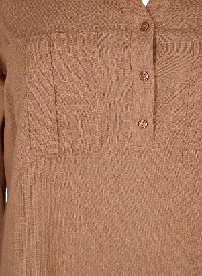 Katoenen tuniek met 3/4 mouwen, Coca Mocha, Packshot image number 2