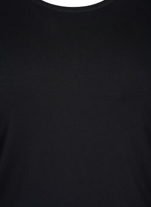 Top basique uni en coton, Solid Black, Packshot image number 2