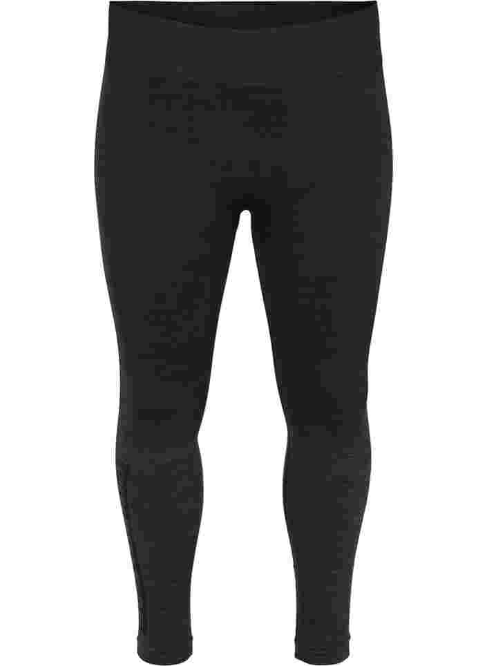 Gemêleerde naadloze ski onderbroek, Dark Grey Melange, Packshot image number 0